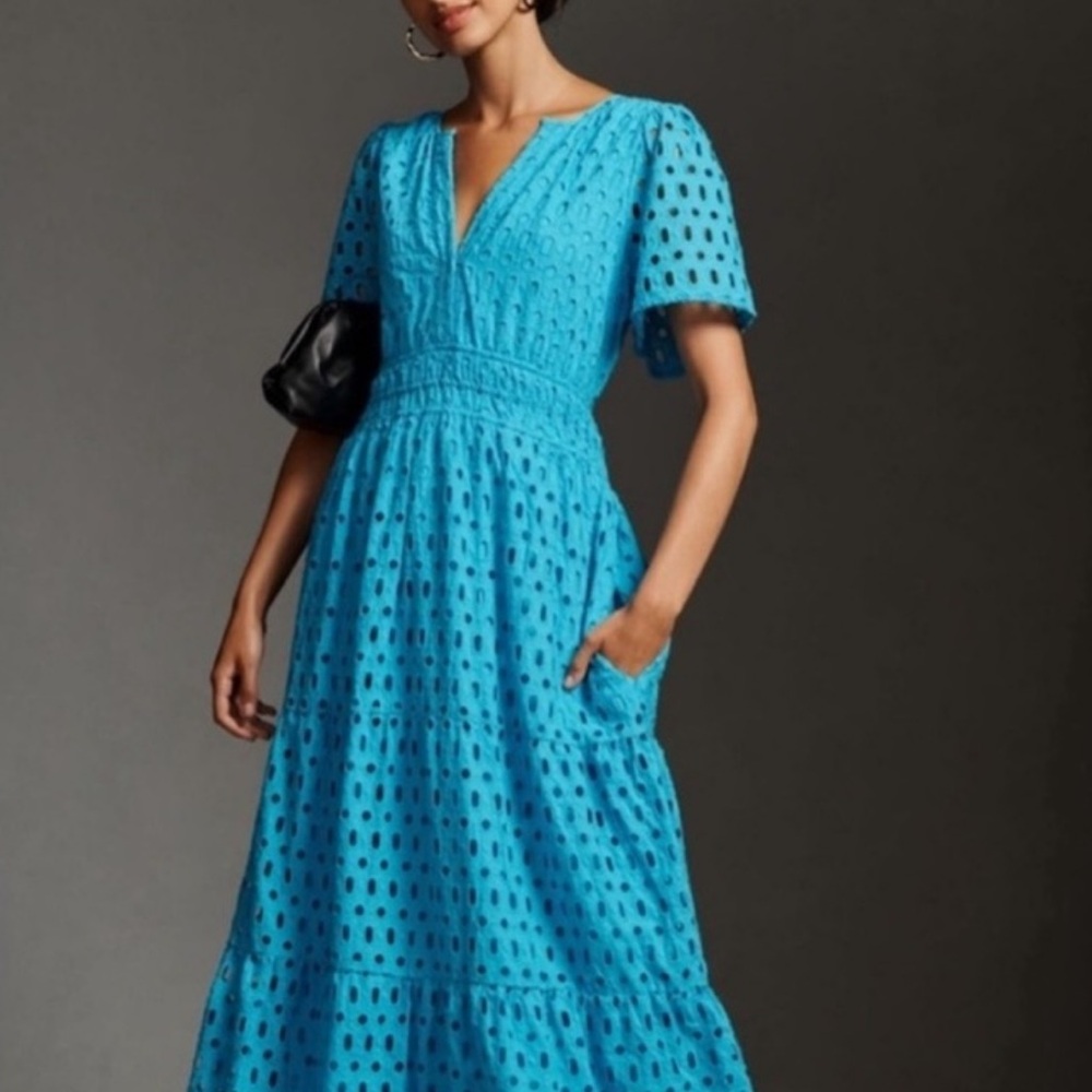 Anthropologie Somerset Maxi Dress Eyelet XL